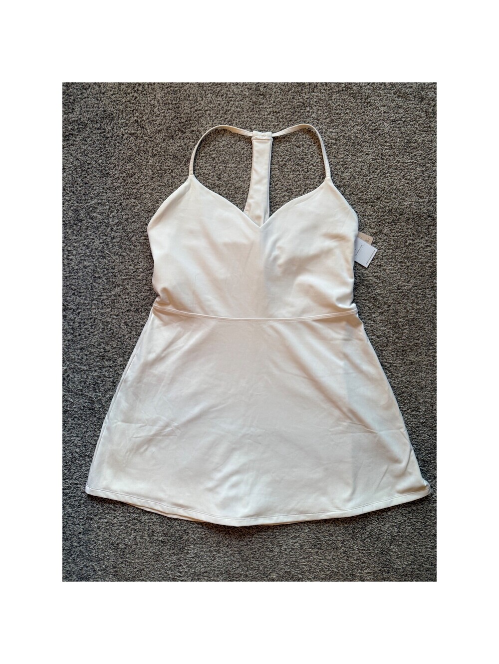 Spiritual Gangster Jet Active Dress White Racerback Sleeveless Athletic Large